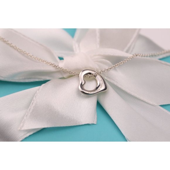 Tiffany & Co. Elsa Peretti Open Heart Pendant Necklace in Sterling Silver 11mm - Picture 5 of 9